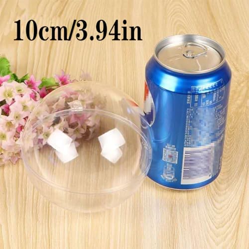 20 Clear Fillable Ornaments Balls- 100mm/3.94" Transparent Plastic Thickened Spherical Assembled Craft, for Christmas Tree Decor, and Festive Days Home Party(10cm)