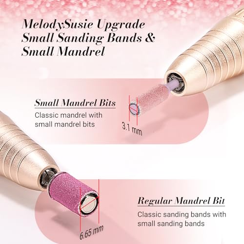 50 Pcs Fine Grit Nail Drill Bits with 3.1mm Mandrel - Pink