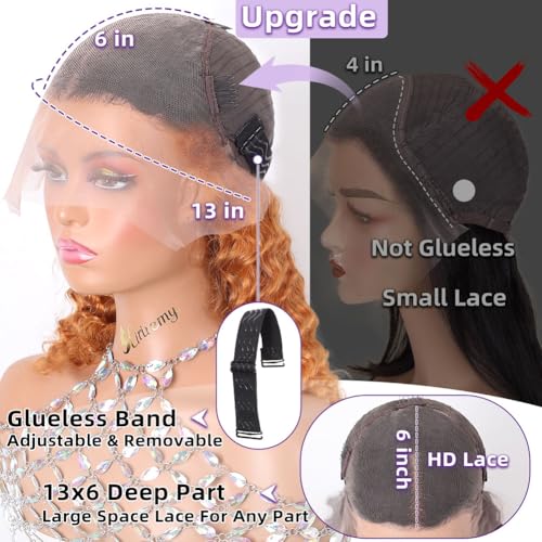 Curly Bob Wig Human Hair Deep Wave 13x6 HD Lace Front 12in