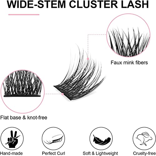 Cluster Lashes Extensions 144Pcs 9mm D Curl DIY