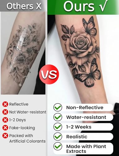 Semi Permanent Beach Tattoo Stickers - 2 Sheets, 1-2 Week Wear
