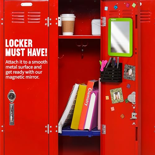 Playbees Magnetic Locker Mirror - 2 Pack Green, 5" x 7"
