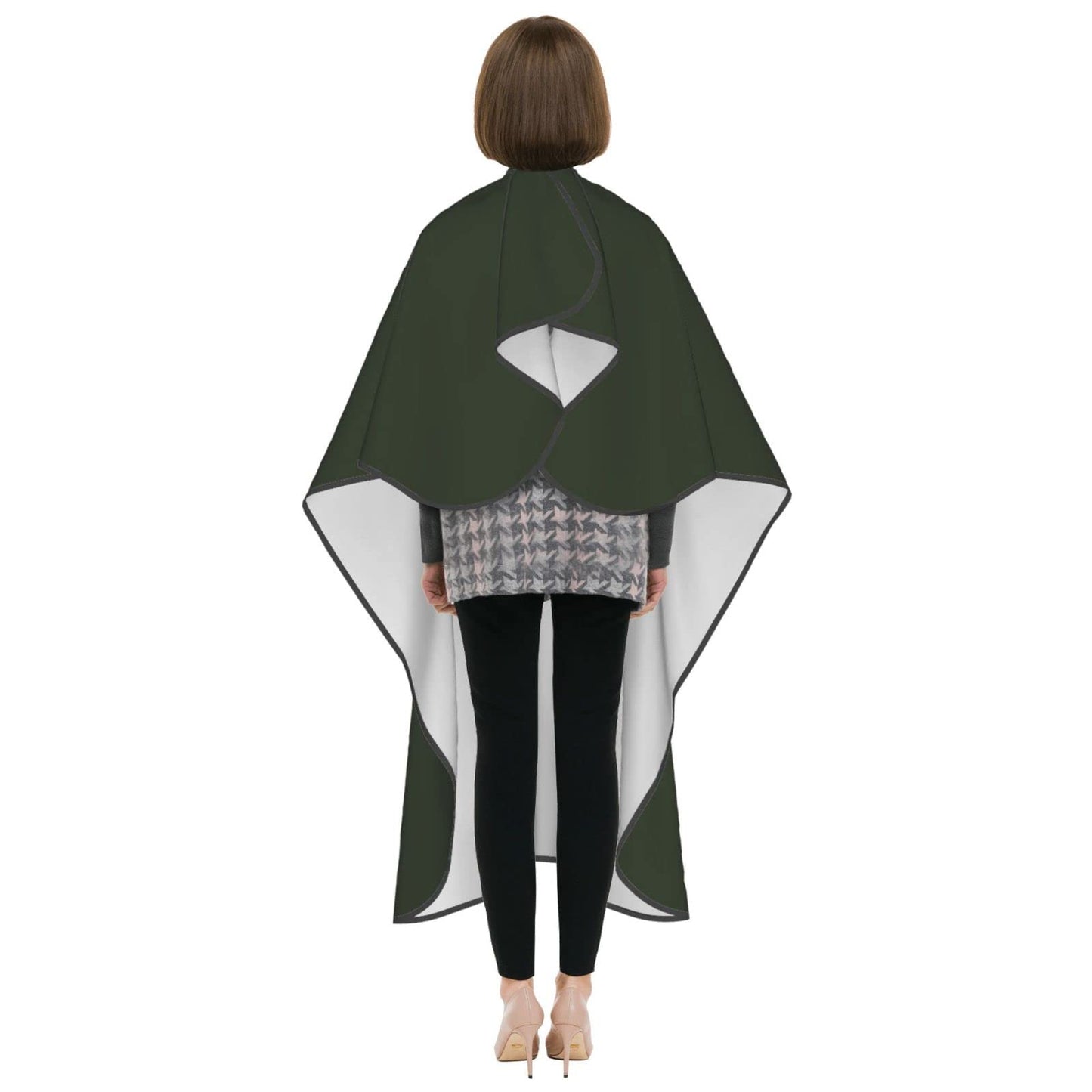 Custom Professional Salon Barber Cape Personalized Hair Cutting Cape with Closure Snap Hairdressing Apron, Army Green