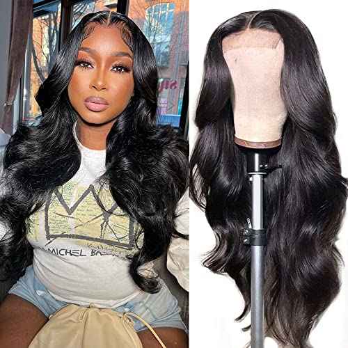 ALLRUN Body Wave Lace Front Wigs Human Hair Lace Closure Wigs for Black Women(26 inch) 100% Unprocessed Virgin Hair 4x4 Lace Closure Wigs Pre Plucked with Baby Hair