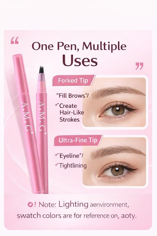 2-in-1 Microblading Eyebrow Pen with Eyeliner, Waterproof