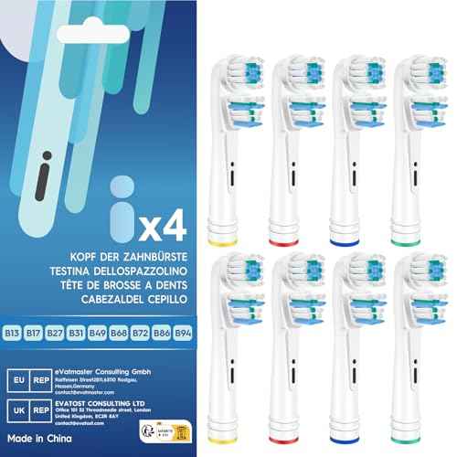 Dual Clean Replacement Brush Heads Compatible with Oral B Vitality Series Electric Toothbrush.8 Count