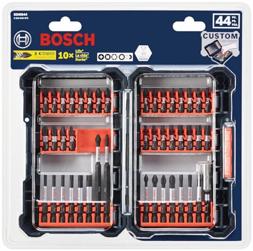 Bosch SDMS44 44-Piece Assorted Impact Tough Screwdriving Custom Case System Set for Screwdriving Applications