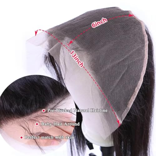 MSGEM 13x6 Lace Frontal Body Wave HD Transparent Frontal Ear to Ear 13x6 Lace Frontal Closure With Baby Hair Free Part 100% Virgin Human Hair Closure Natural Hairline 150% Density 14inch