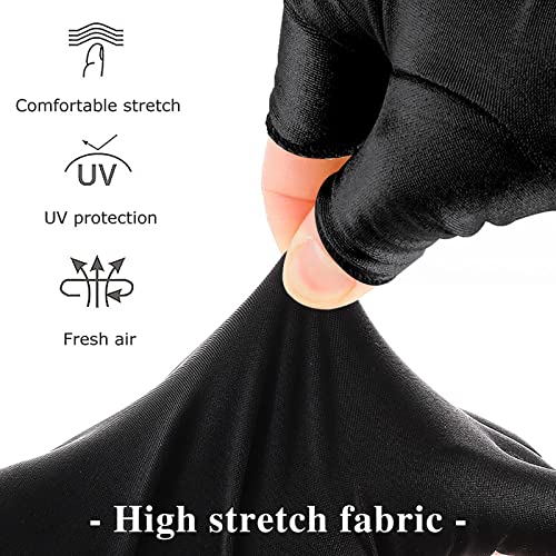 UPF 50+ Fingerless UV Protection Gloves for Gel Manicure & Nail Lamp