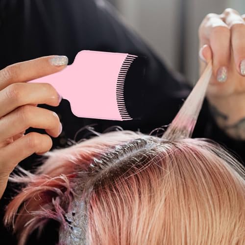 Pink Balayage Hair Coloring Board Set with Teeth - 3 Pcs Highlighting Comb Kit