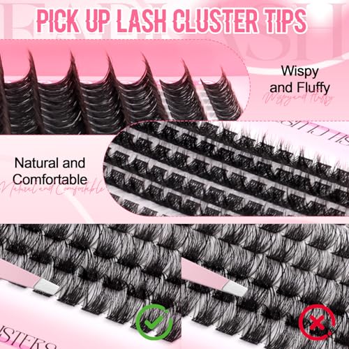 FADLASH D-Curl Eyelash Clusters 371PC Wispy Lash Extensions
