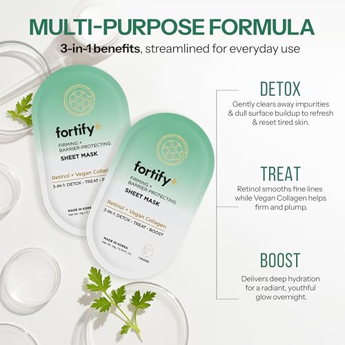 Retinol & Collagen Face Mask ? 3-in-1: Detox, Treat, Boost ? Hydrating, Firming, Anti-Aging ? Dermatologist Tested Korean Skin Care ? Clean Beauty Vegan Sheet Mask ? 5 Sheets