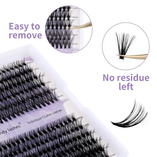DIY Lash Clusters 280Pcs - Wispy Cat Eye 12-16mm Mixed