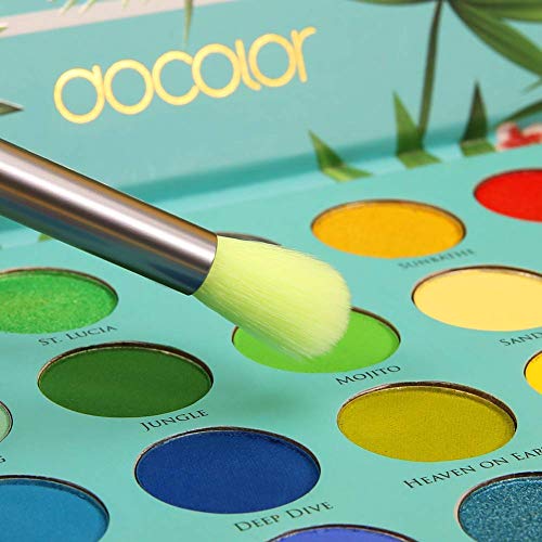 Docolor Neon Green 10Piece Makeup Brushes + 15Piece Eye Makeup Brushes Set Christmas Gift Premium Kabuki Foundation Blending Face Powder Synthetic Makeup Brushes Set
