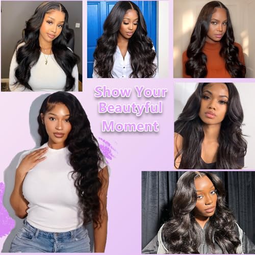 26 Inch Body Wave Human Hair Wig - 13x6 HD Lace Front, 220 Density