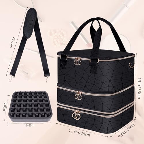 Nail Polish Organizer Case - Holds 84 Bottles, 3-Layer Storage