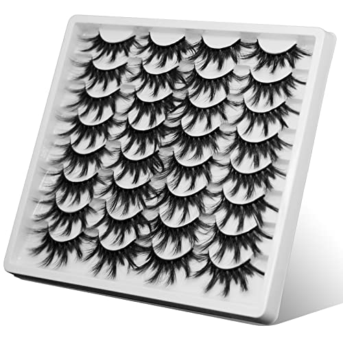 25MM Faux Mink False Eyelashes - 16 Pairs Dramatic Fluffy Lashes