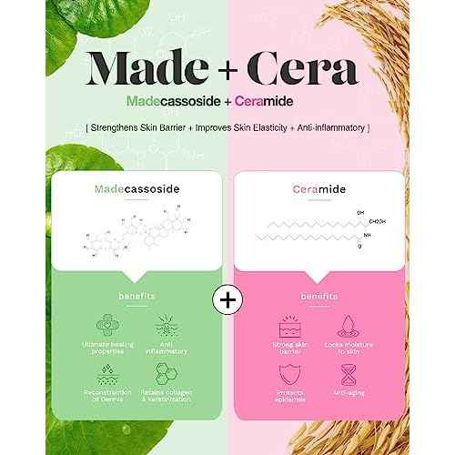 SKINRxLAB Made Cera Cream - Acne & Redness Relief Face Moisturizer, Sebum Control, Improving Skin Barrier with Ceramide and Madecassoside, Anti-Aging and Pore Minimizing Face Cream, 0.5 fl.oz.