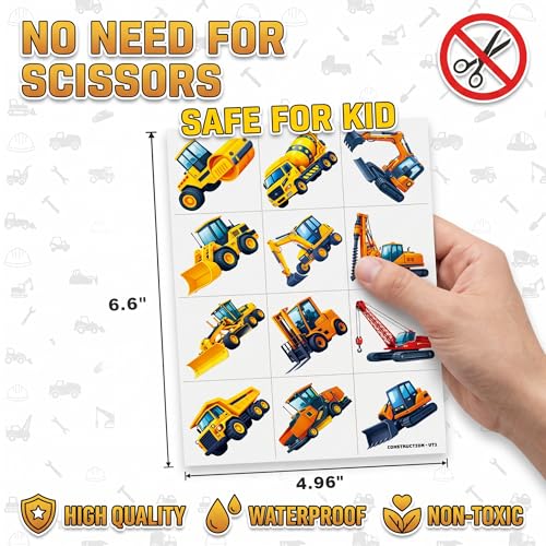 96 Construction Temporary Tattoos for Kids | Trucks & Vehicles