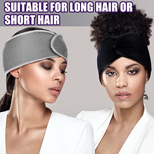 Mesh Hair Wraps for Women, 4-Pack Headbands - Black, Purple, Gray, Camel