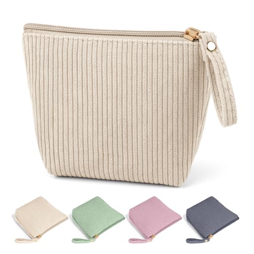 MAGEFY Mini Corduroy Makeup Bag for Women - Travel Essentials