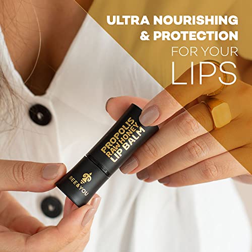 BEE and YOU SPF 50 Clear Sunscreen and Beeswax Lip Balm, 100% Natural, Propolis Extract, Mineral Based Zinc Oxide, Chapped Lips Treatment Severe, Shea Butter