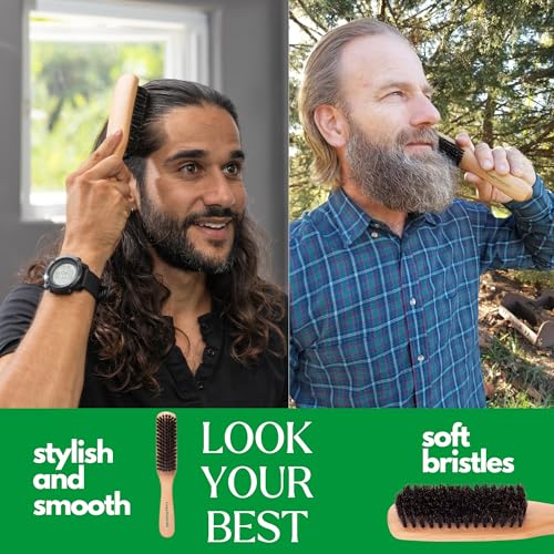 Boar Bristle Slick Back Hair Brush - Large Smoothing Hairbrush