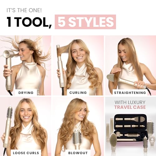 ELLA BELLA 6-in-1 Hot Air Styler – Hair Dryer & Straightener Set
