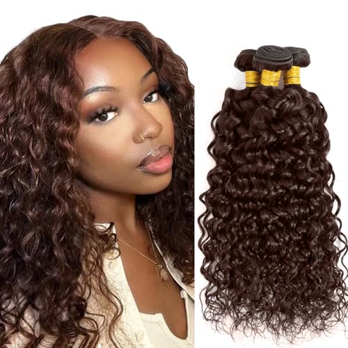 Brown Water Wave Bundles - 16, 18, 20 Inch Virgin Human Hair