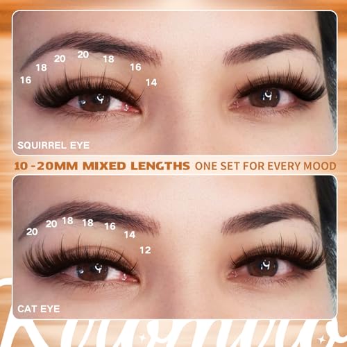 Kiromiro Brown Lash Clusters 10-20mm Wispy DIY Eyelashes