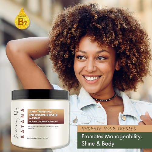 Sunny Isle Batana Intensive Repair Masque - Biotin, Jamaican Black Castor Oil, Batana Oil - 16oz