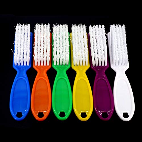 6 Pack Handle Grip Nail Brushes for Toes and Fingernails - Manicure & Pedicure Tools