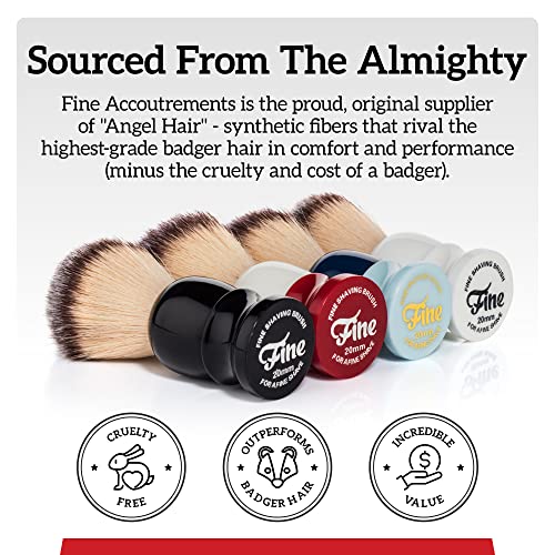 Mr. Fine Better Than Badger Shaving Brush, Ultra-Soft Synthetic Angel Hair Bristles for Men¡¯s Wet Shaving, Easy Lather & Smooth Glide, Ergonomic Handle, White