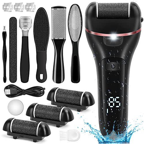 Electric Callus Remover for Feet with LED & 3 Roller Heads