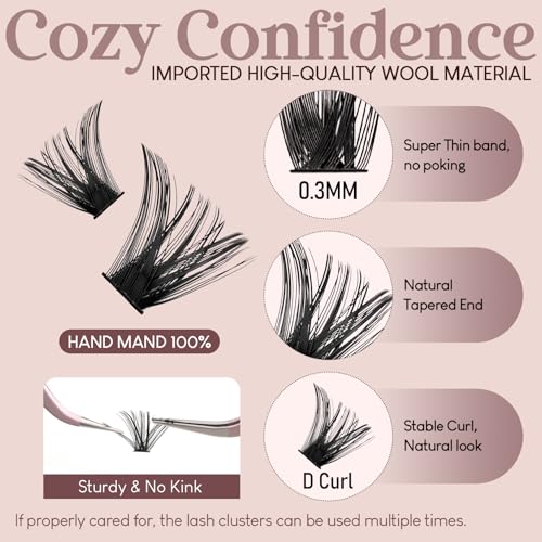 Azenlo Wispy Lash Clusters 10-16mm 456pcs DIY Extensions