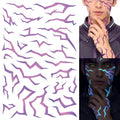 UV Glow Temporary Tattoos - 3 Sheets Neon Purple Blacklight