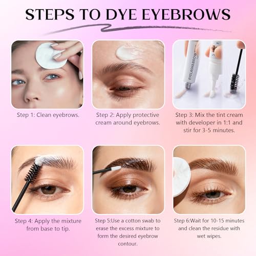 YIMEIR 2-in-1 Eyelash & Eyebrow Color Kit - Brown, Salon Quality