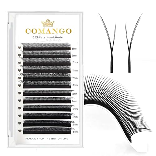 CoMango 5D Fox Eye Lashes - Premade Fans 8-13mm 0.07mm