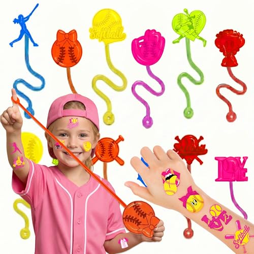 48Pcs Softball Party Favors - Stick Hands & Temporary Tattoos