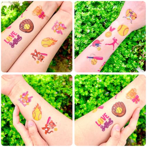 96 Softball Temporary Tattoos - Party Favors & Prizes