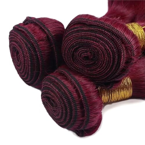 99J Burgundy Body Wave Human Hair Bundles 14 16 18"