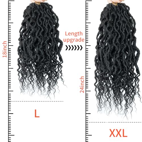 Faux Locs Crochet Hair For Women Soft Locs 18 Inch Goddess Crochet Hair Curly Ends Dreadlocks Boho Style Synthetic Braiding Hair Extensions