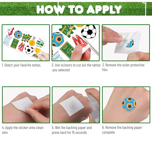96-Pack Soccer Temporary Tattoos for Kids - Party Favors