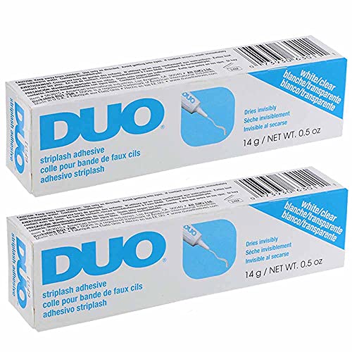DUO Eyelash Glue ? Clear Lash Adhesive for Strip Lashes, Long-Lasting and Waterproof, 0.5 oz, 2 Pack