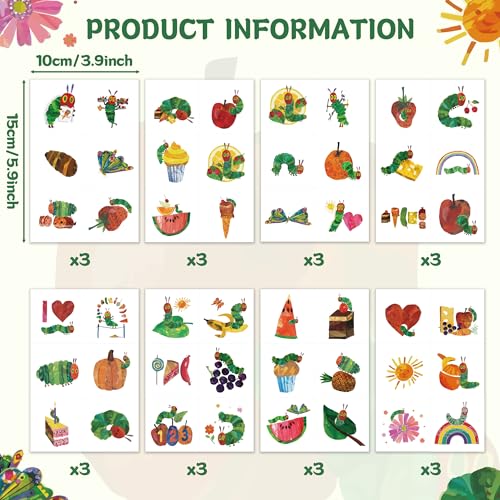 Hungry Insects Temporary Tattoos - 144 Pieces Kids Stickers