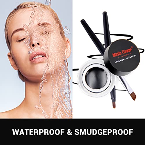 Music Flower Gel Eyeliner Waterproof - Black & Brown Duo