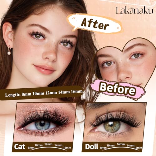 Self Adhesive Eyelash Clusters D Curl 8-16mm Wispy Press On