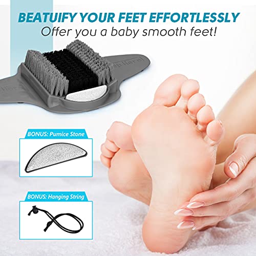 BESKAR Shower Foot Scrubber Mat with Built-In Pumice Stone & Suction Cups