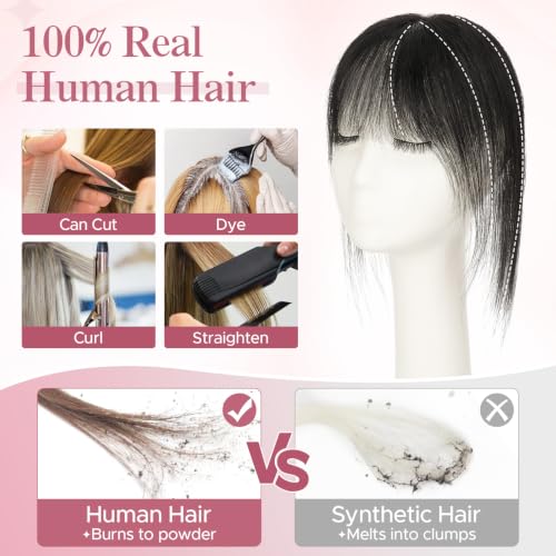 SEGOHAIR Human Hair Toppers for Women 11 Inch Clip-In Natural Black #1B