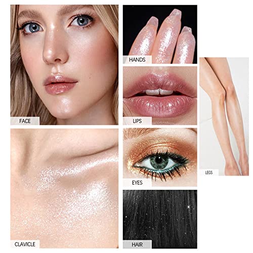 Diamond Shimmer Highlighter Powder Puff - Peach Glitter